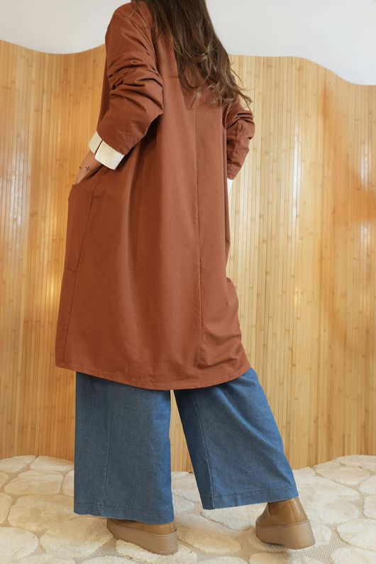 Lagen Classic Cocoon Tunic Rust