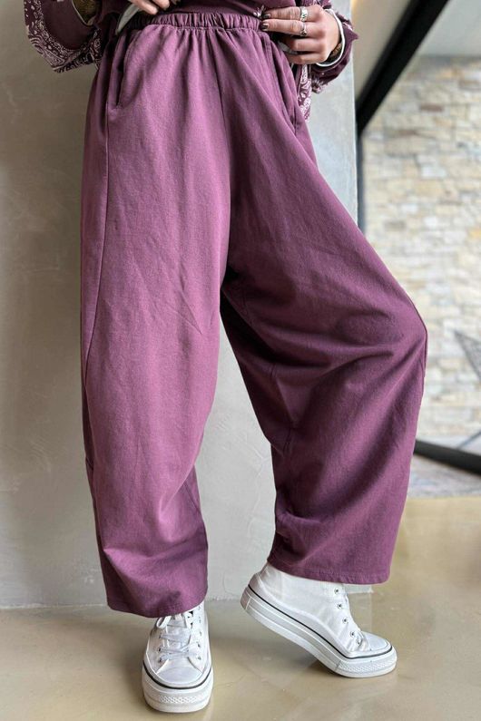 Lagen Classic Sweatshirt Barrel Pant Damson