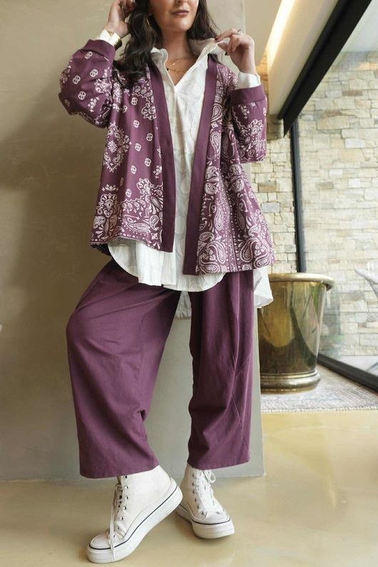 Lagen Classic Sweatshirt Barrel Pant Damson