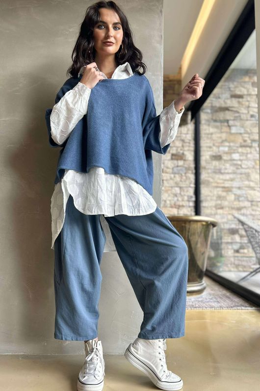 Lagen Classic Sweatshirt Barrel Pant Denim