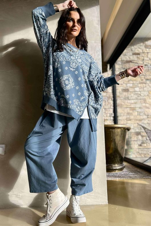 Lagen Classic Sweatshirt Barrel Pant Denim