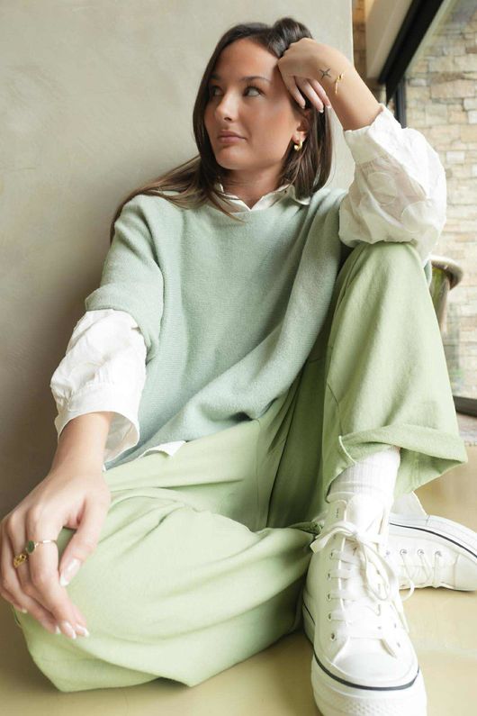 Lagen Classic Sweatshirt Barrel Pant Matcha