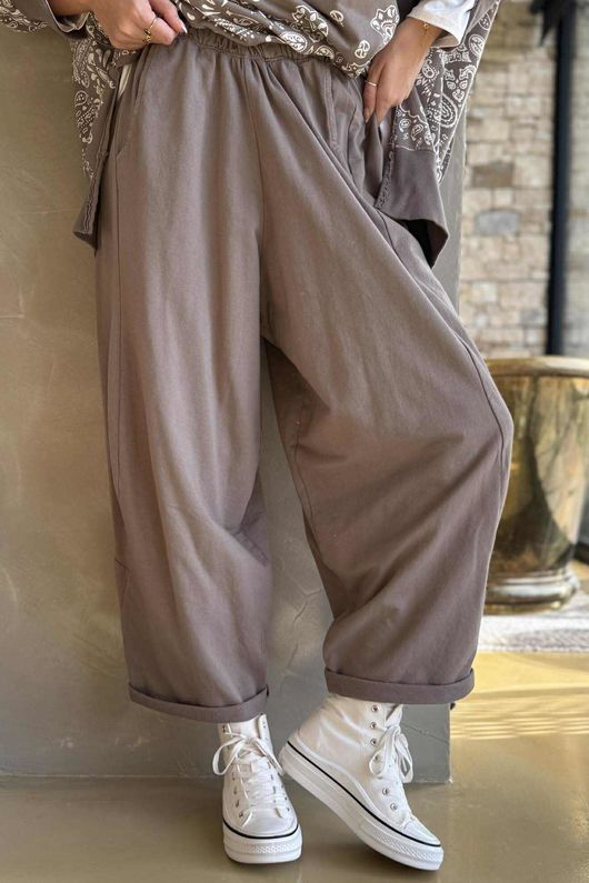 Lagen Classic Sweatshirt Barrel Pant Mocha