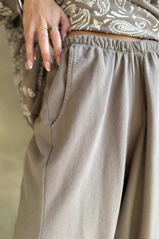 Lagen Classic Sweatshirt Barrel Pant Mocha