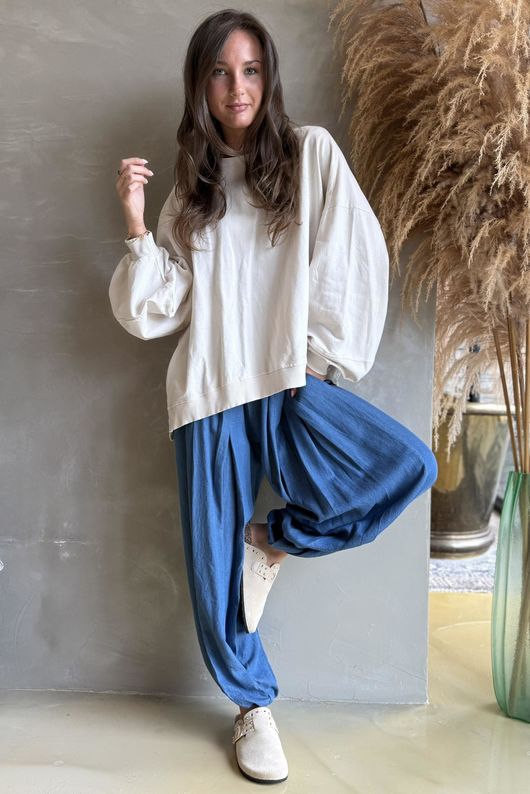 Lagen Lantern Sleeve Sweatshirt Calico