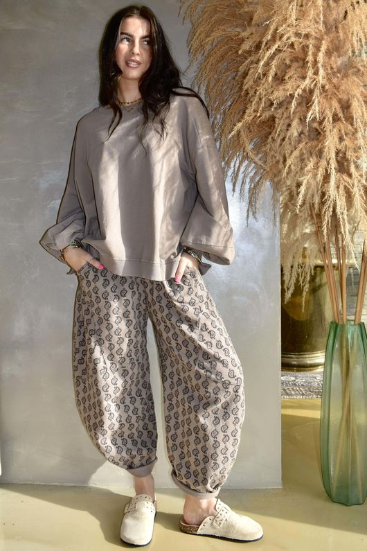 Lagen Lantern Sleeve Sweatshirt Mocha