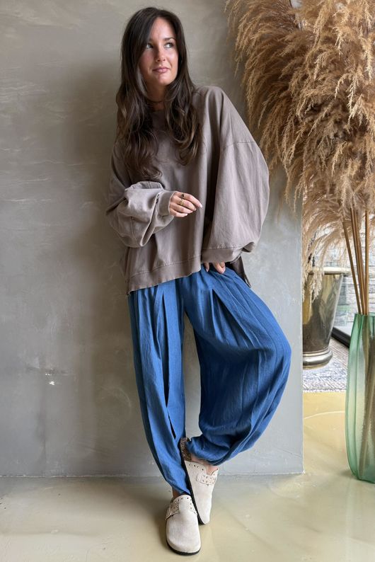 Lagen Lantern Sleeve Sweatshirt Mocha