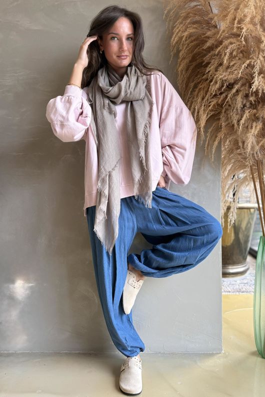 Lagen Lantern Sleeve Sweatshirt Rose