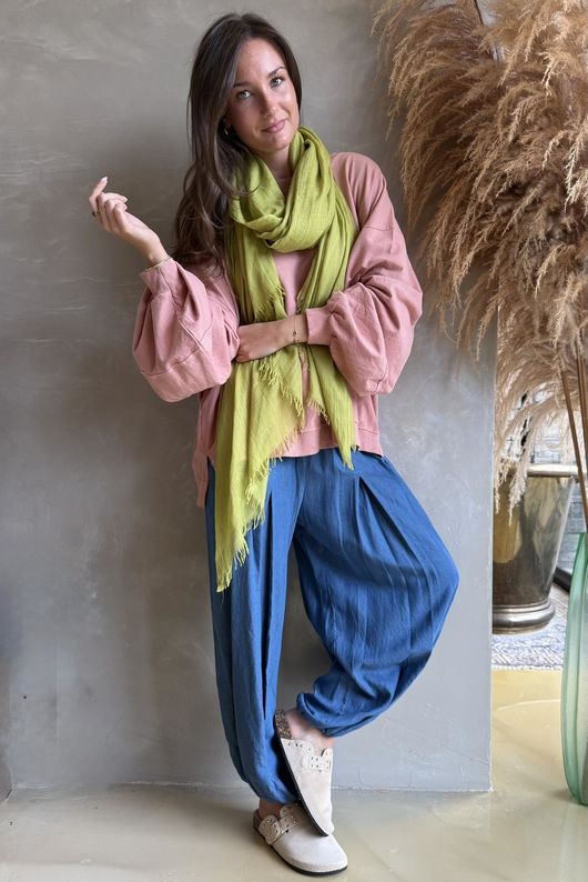 Lagen Lantern Sleeve Sweatshirt Soft Terracotta