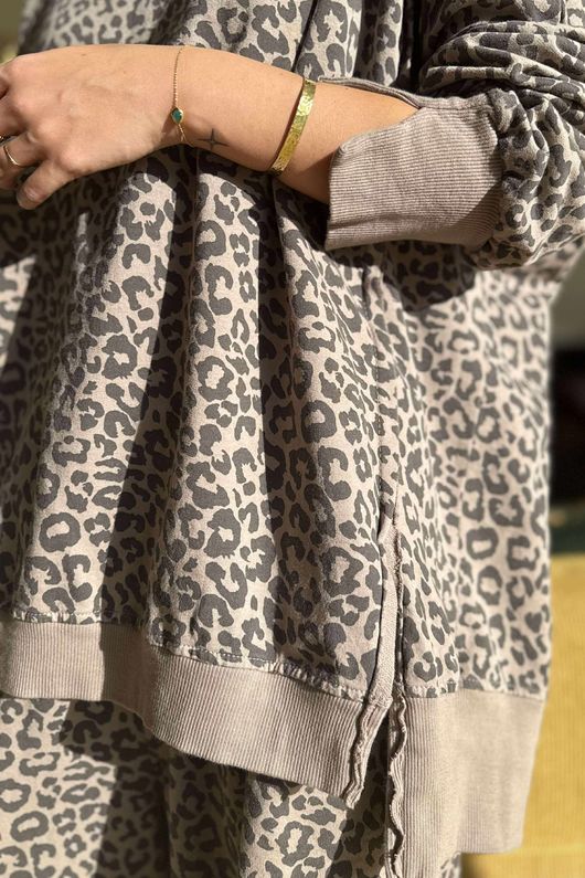 Lagen Leopard Chill Sweatshirt Mocha & Choc