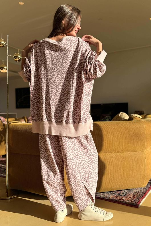 Lagen Leopard Chill Sweatshirt Rose & Plum