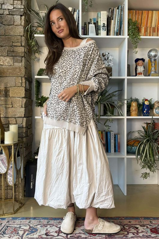 Lagen Leopard Chill Sweatshirt Stone & Earth