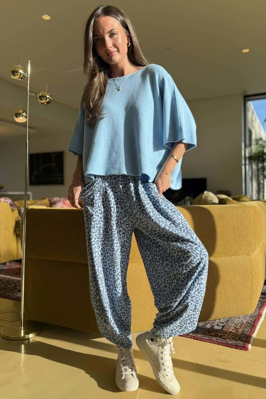 Lagen Leopard Shelby Barrel Pant Baby Blue & Denim