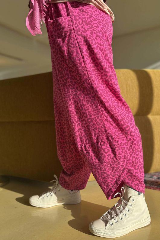 Lagen Leopard Shelby Barrel Pant Hot Pink & Merlot