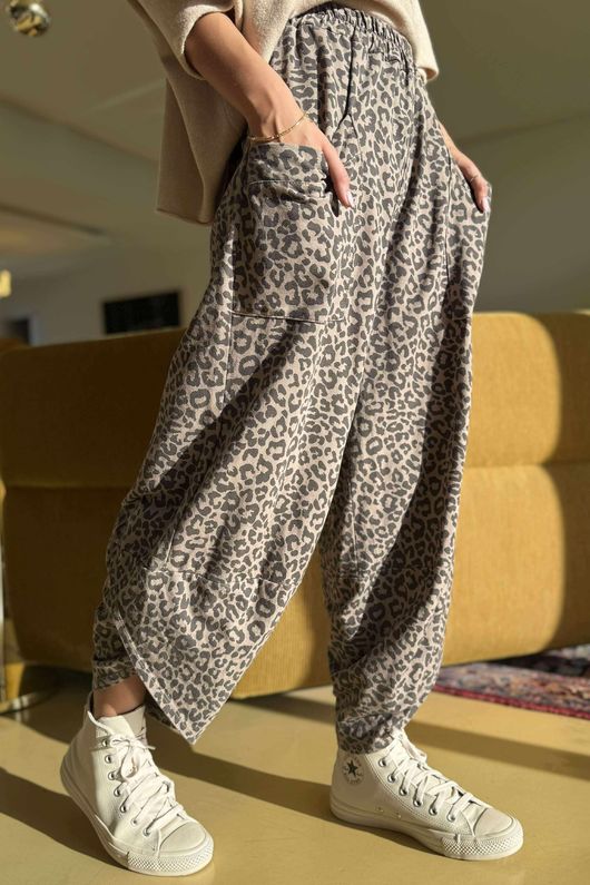 Lagen Leopard Shelby Barrel Pant Mocha & Choc