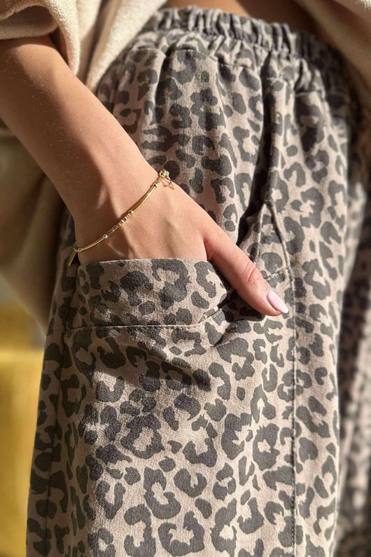 Lagen Leopard Shelby Barrel Pant Mocha & Choc