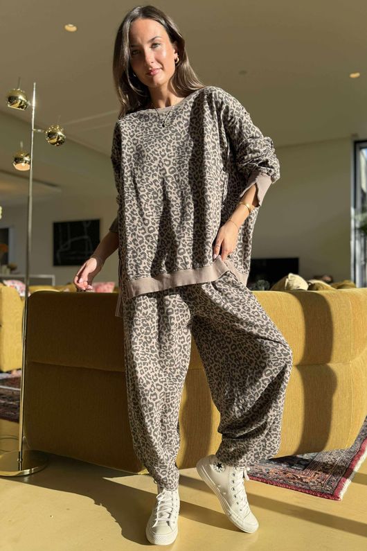 Lagen Leopard Shelby Barrel Pant Mocha & Choc