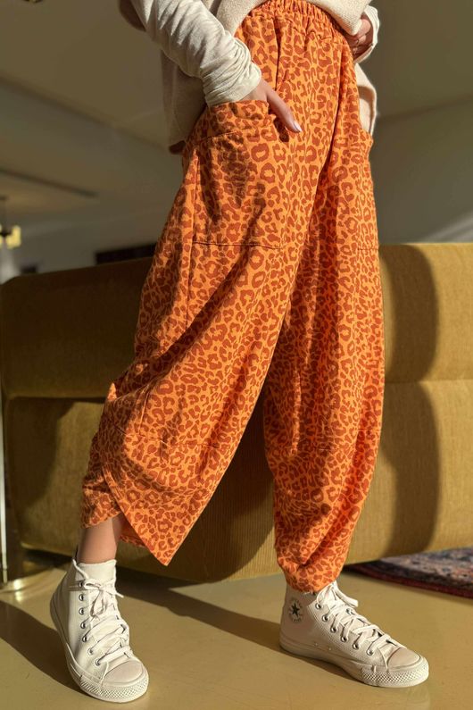 Lagen Leopard Shelby Barrel Pant Sunset & Rust