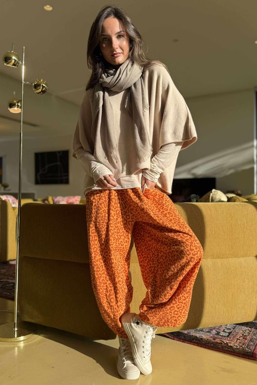 Lagen Leopard Shelby Barrel Pant Sunset & Rust