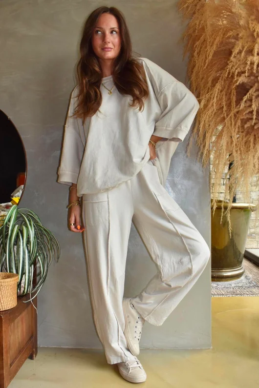 Lagen Panel Tapered Leg Trouser Calico