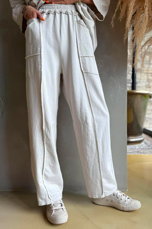 Lagen Panel Tapered Leg Trouser Calico