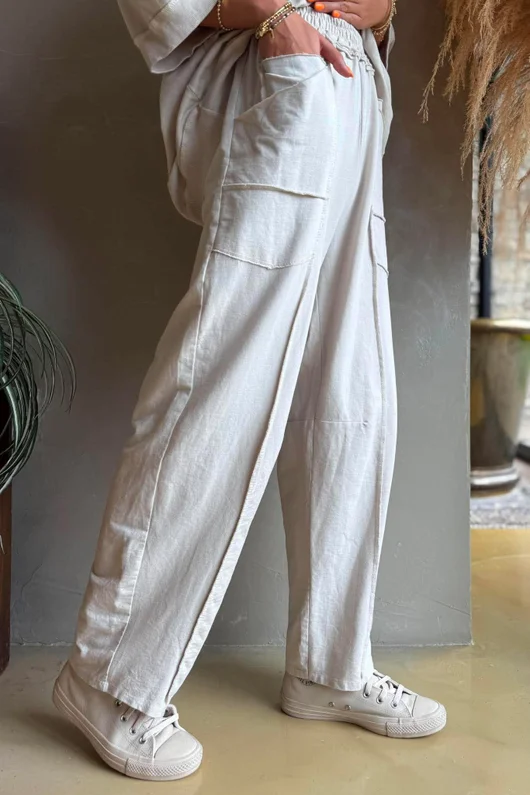 Lagen Panel Tapered Leg Trouser Calico