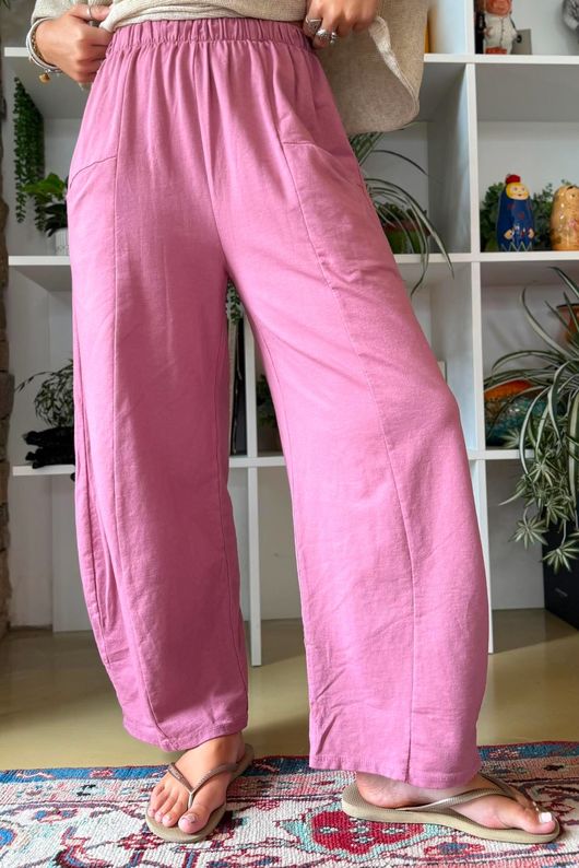 Lagen Relaxed Barrel Pant Indian Pink