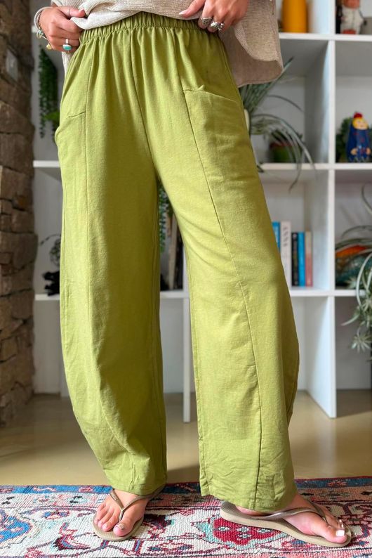 Lagen Relaxed Barrel Pant Olive