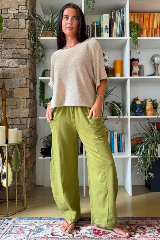 Lagen Relaxed Barrel Pant Olive