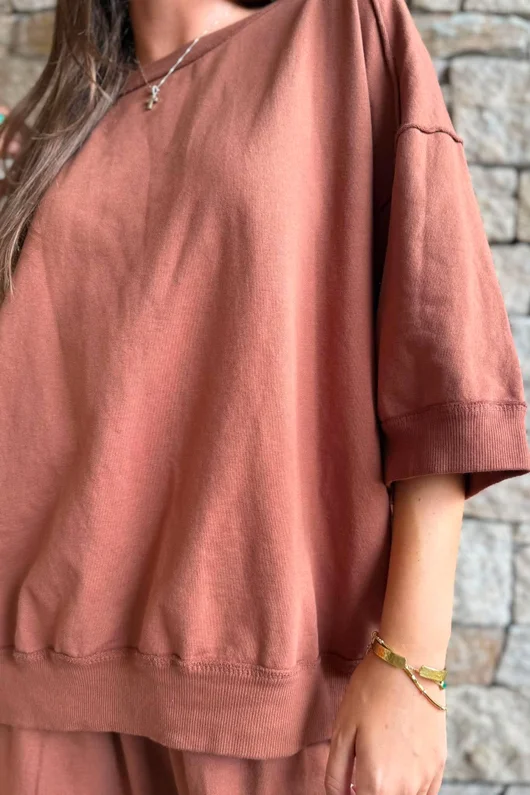 Lagen Relaxed Sweatshirt Chestnut 