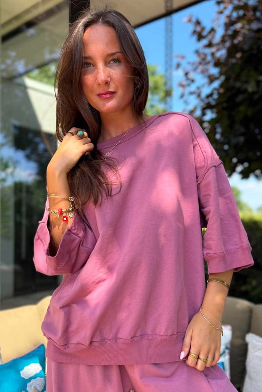 Lagen Relaxed Sweatshirt Indian Pink