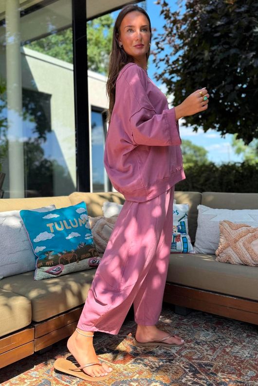 Lagen Relaxed Sweatshirt Indian Pink