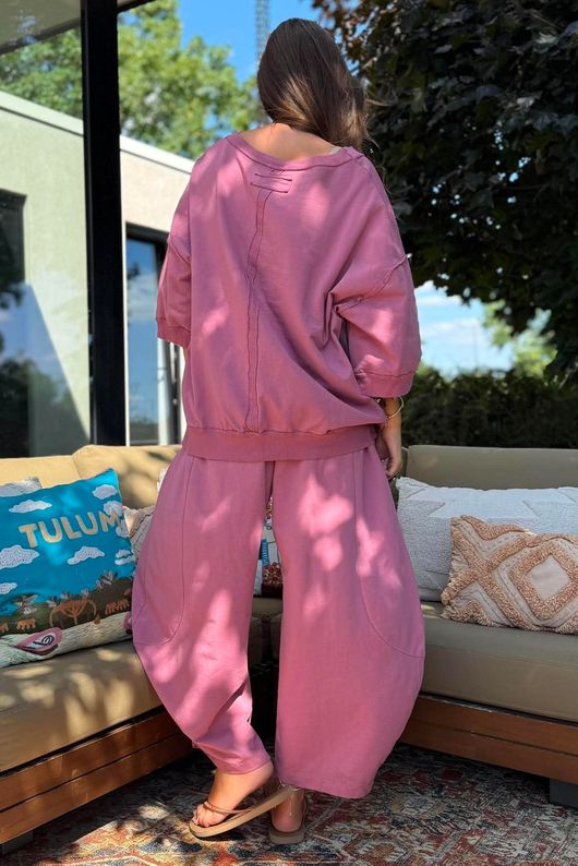 Lagen Relaxed Sweatshirt Indian Pink