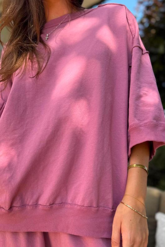 Lagen Relaxed Sweatshirt Indian Pink