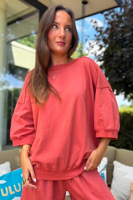 Lagen Relaxed Sweatshirt Indian Red
