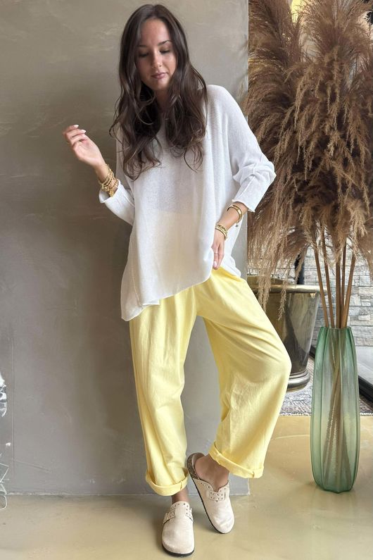 Lagen Seamed Tapered Barrel Pant Lemon /9=