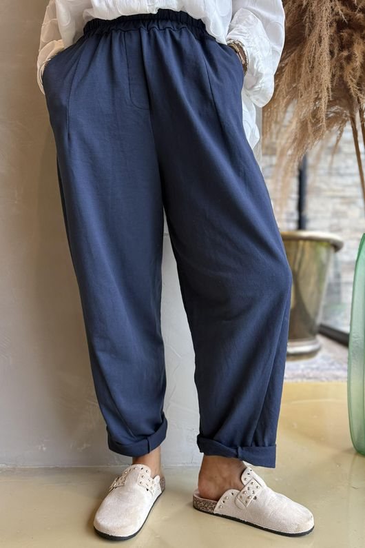 Lagen Seamed Tapered Barrel Pant Navy /9=