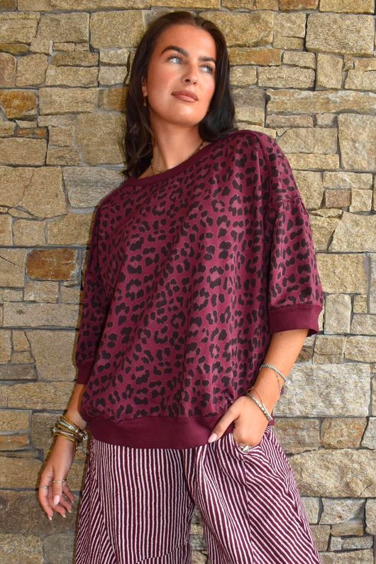 Lagen Wild Thing Relaxed Sweatshirt Aubergine