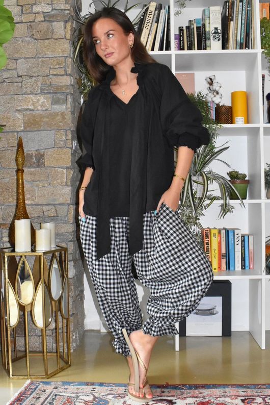 Larc Poet Blouse Black
