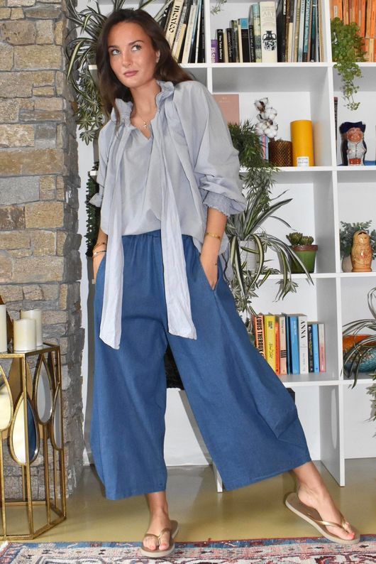 Larc Poet Blouse Cloud