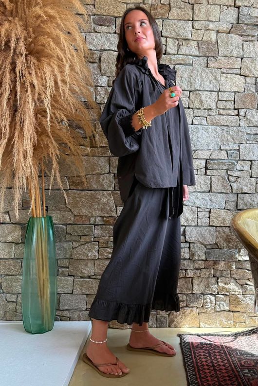 Larc Poet Blouse Coffee Bean
