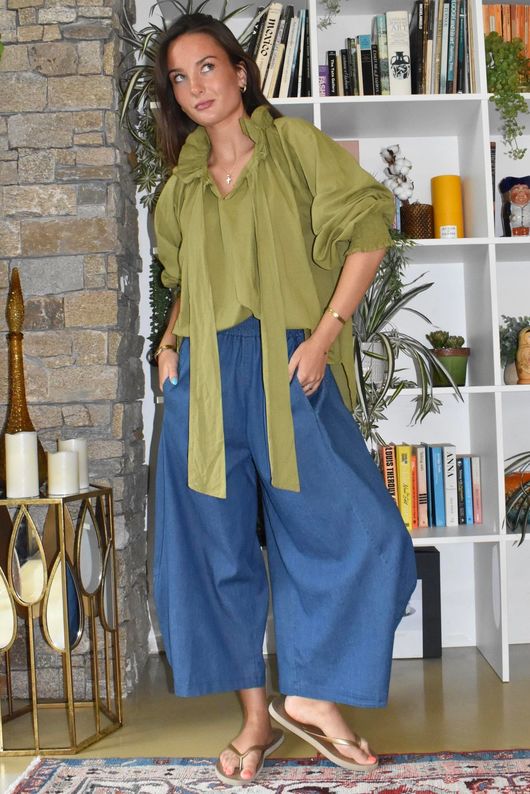 Larc Poet Blouse Olive