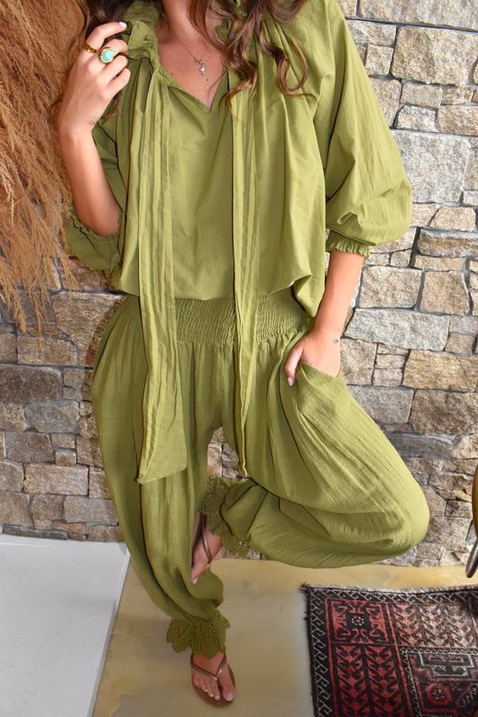 Larc Poet Blouse Olive 
