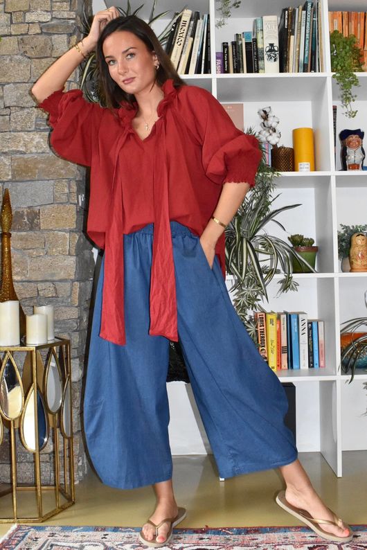 Larc Poet Blouse Sangria