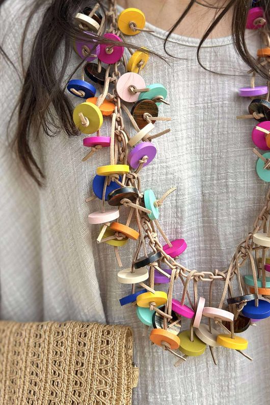 Laundry B Benu Coconut Wood Necklace Style 3 Multi