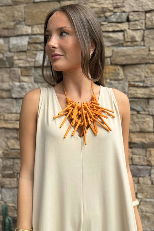 Laundry B Benu Coconut Wood Sunrise Necklace Sunset 10 =