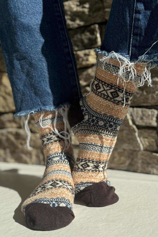 Cashmere Blend Fair Isle 5 Piece Sock Pack /10 