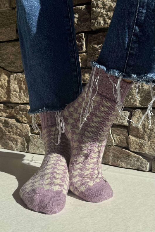 Cashmere Blend Houndstooth 5 Piece Sock Pack /7 