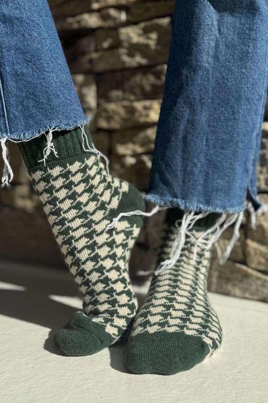Cashmere Blend Houndstooth 5 Piece Sock Pack /7 