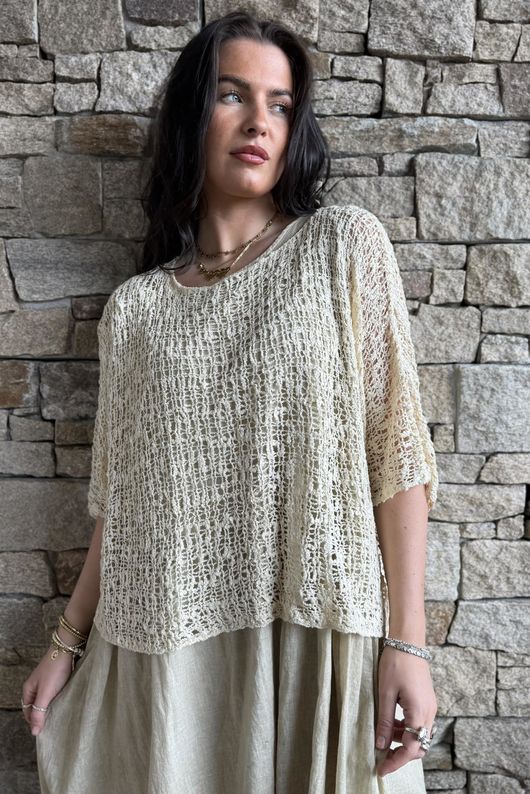 Cloud Loose Box Knit Cream /20=